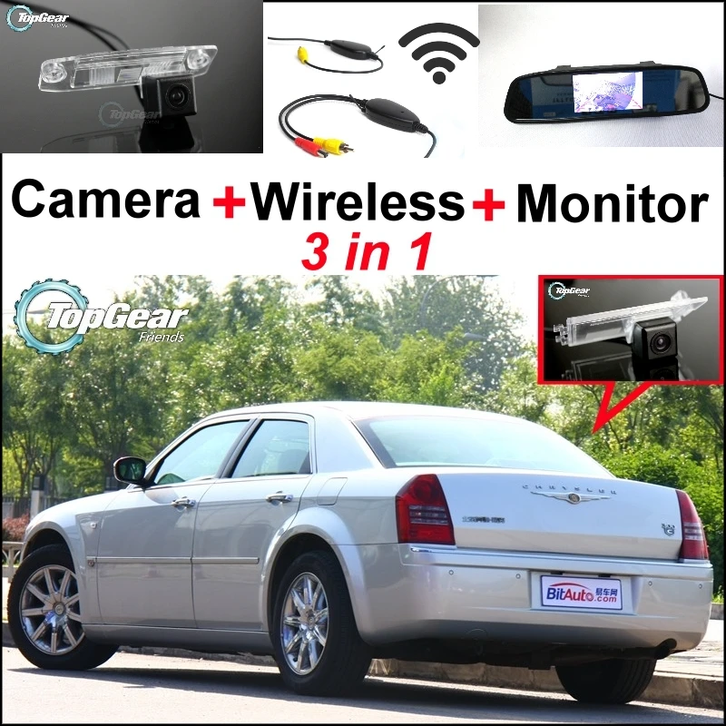 

3 in1 Special Camera + Wireless Receiver + Mirror Monitor EASY DIY Bcakup Parking System For Chrysler 300 300C 2005~2010
