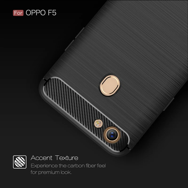 Carbon Fiber Case For OPPO F5 Soft TPU Silicon Luxury business Style Back Phone Cover Coque |