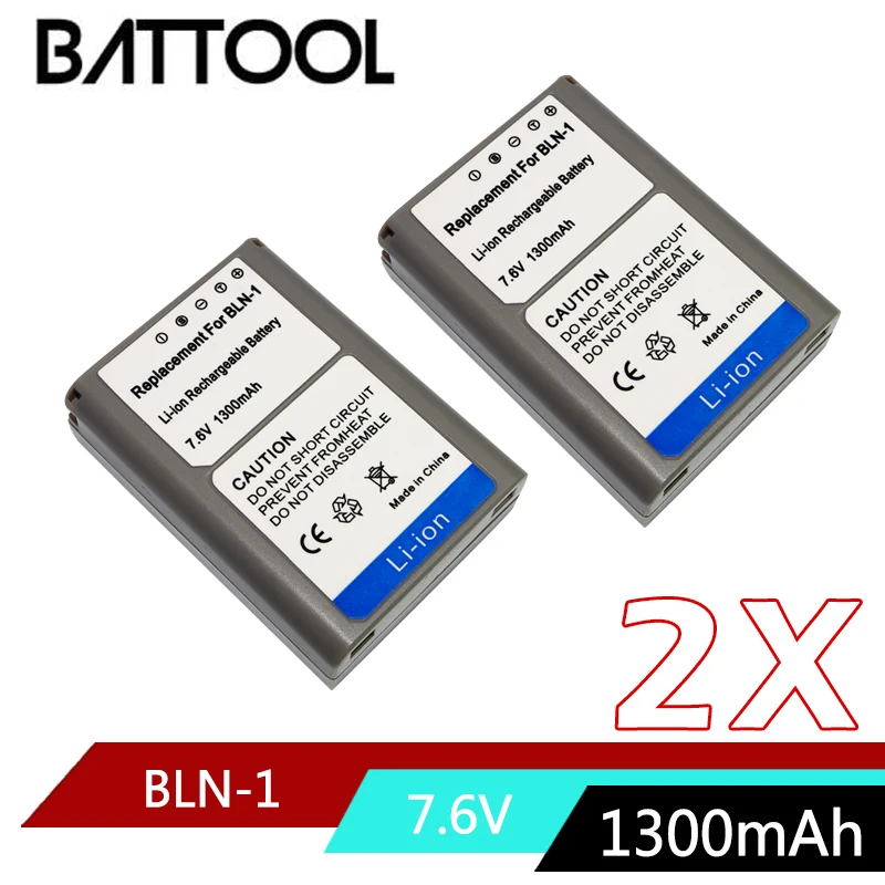 2X7 6 V 1300mAh BLN1 BLN 1 Литий ионная аккумуляторная батарея для Olympus BCN1 BCN E M1 EM1 M5 OM D