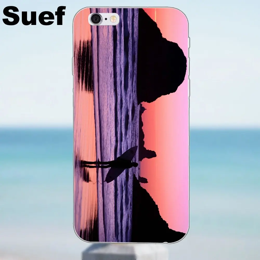 Suef серфинг на Гавайях для iPhone X 4 4S 5 5S 5C SE 6 6S 7 8 Plus Galaxy J1 J3 J5 J7 A3 A5 2016 2017 мягкий