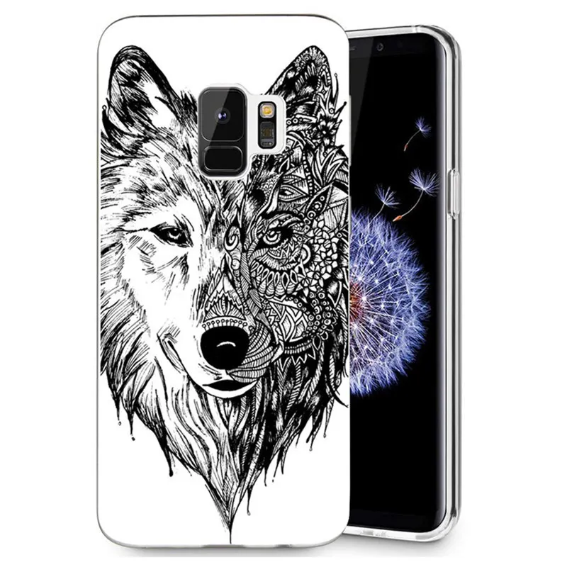 Для Samsung Galaxy S9 S9Plus S8 Plus S7 edge Note 8 J320 J530F J720 A3 A5 2017 TPU силиконовый цветной волчий