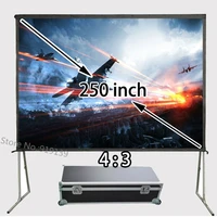 worldwide shipping big screen 250inch 43 ratio soon open tripod stand front projection screens