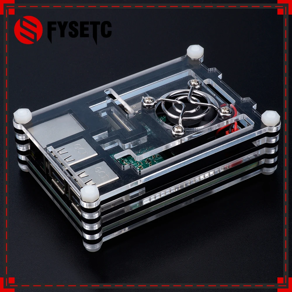 Горячая Распродажа Raspberry Pi 3B + Чехол 9 слоев цвет: черный синий красный зеленый