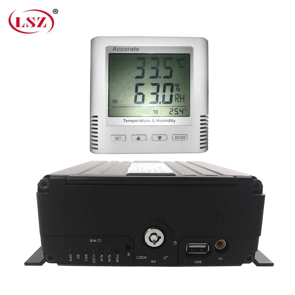 LSZ hard drive + sd card 8 channel ahd remote monitoring 4g gps wifi mdvr temperature and humidity sensor crane /excavator/bus |