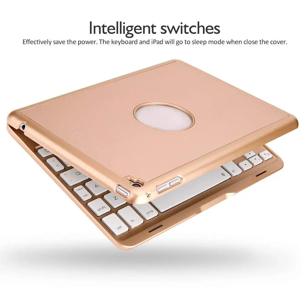 Мини планшет клавиатура с 7 видов цветов Подсветкой Bluetooth для iPad Mini 4 алюминиевая