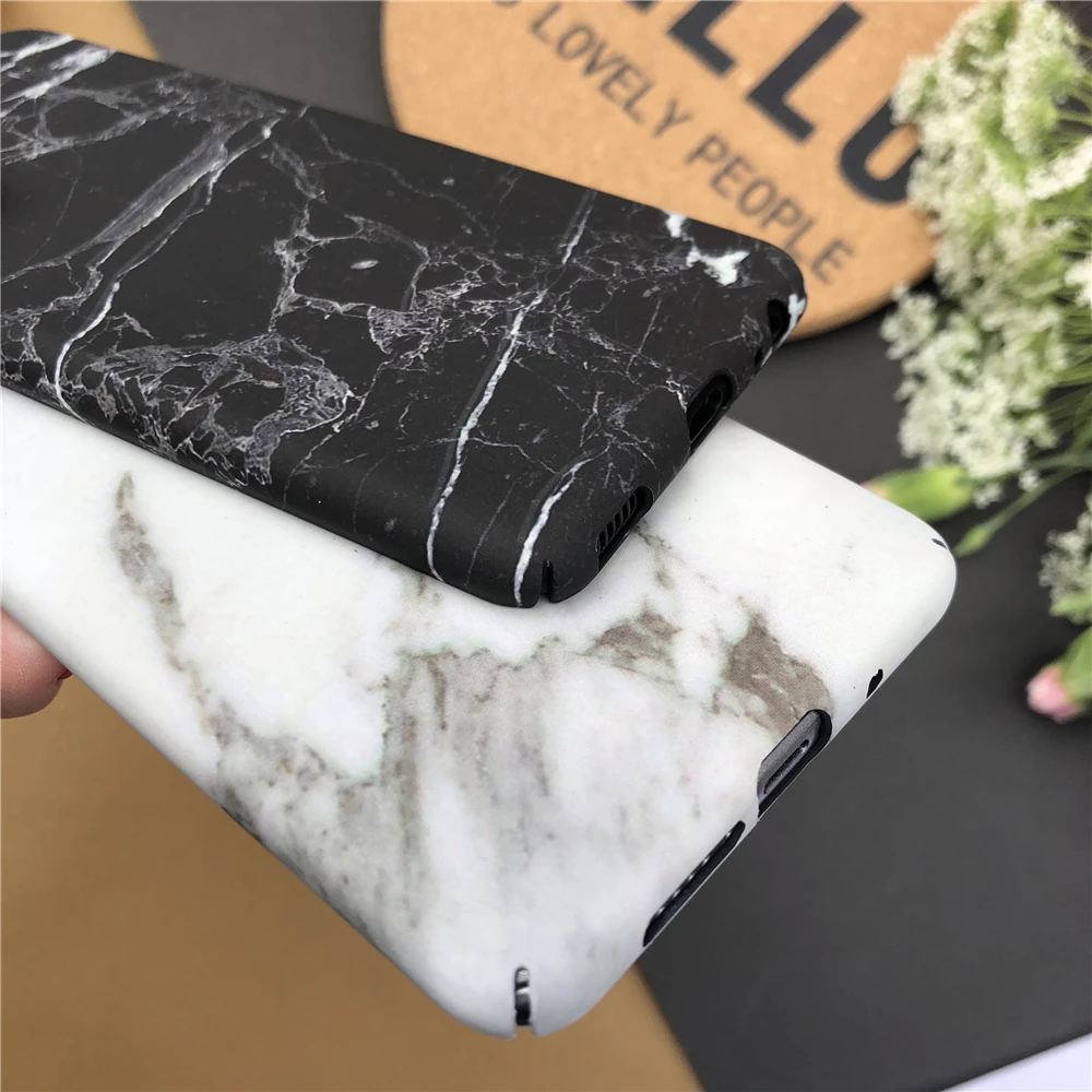 Classic Retro Granite Marble Cases For Huawei P10 Luminous Black White Matte Hard Mata 10 pro Case |
