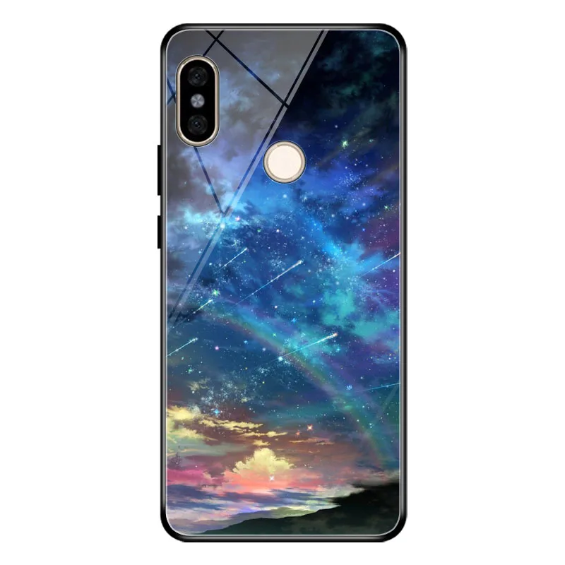 Чехол для Xiaomi Redmi Note 6 Pro закаленное стекло звездное небо чехол Note6