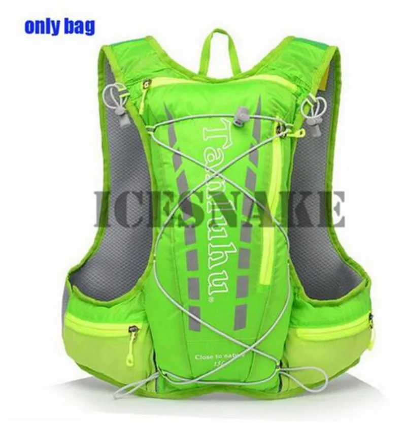 TANLUHU Trail Сумка для бега 15L гидратационный рюкзак для бега спортивный жилет поясная сумка для альпинизма Бег Туризм Велоспорт - Цвет: green
