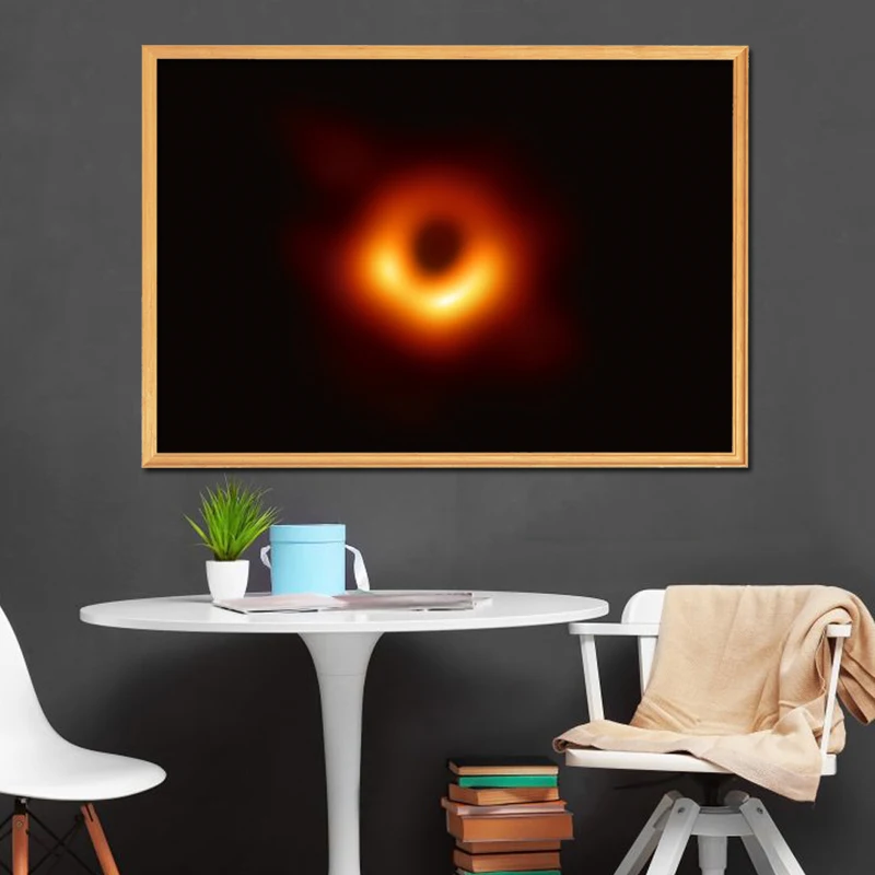 Картина на холсте с черными отверстиями первое изображение фотовселенной плакат