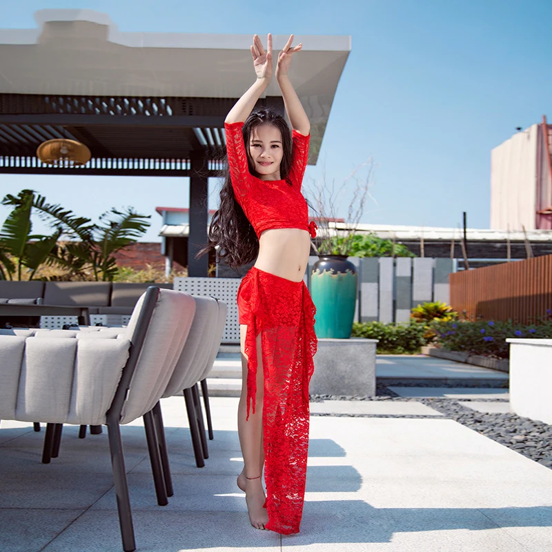 2019 Oriental BellyDance Costumes For Kids/Child/Girls Sexy Lace Modal Belly Dancing Suits Clothes Stage Performance DWY1044 |