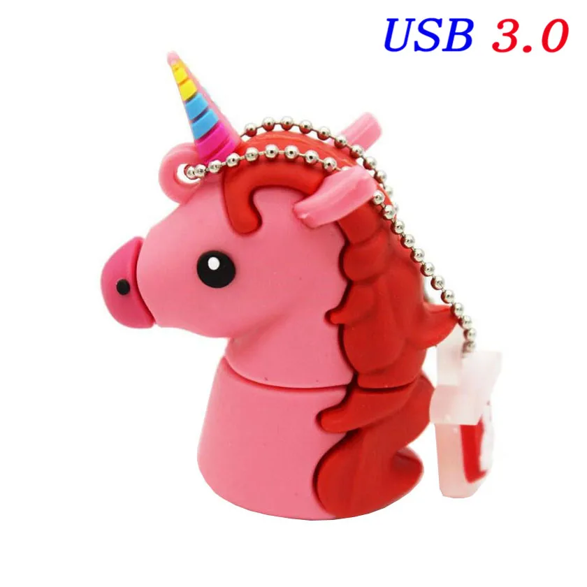 C JASTER USB 3,0 мультяшный белый единорог стиль флеш-накопитель реальная емкость Милая лошадь 16 ГБ 32 ГБ 64 ГБ флеш-накопитель Usb флешка - Цвет: C