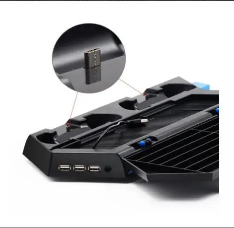 Вертикальный стоячий вентилятор для PS4 контроллер с зарядной станцией и CD-диском