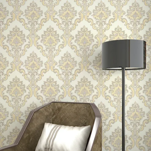 Beige 0,6*1 м Европейская Дамасская Цветочная настенная бумага для стен 3D текстурированная настенная бумага для украшения гостиной самоклеящаяся настенная бумага - Цвет: Beige