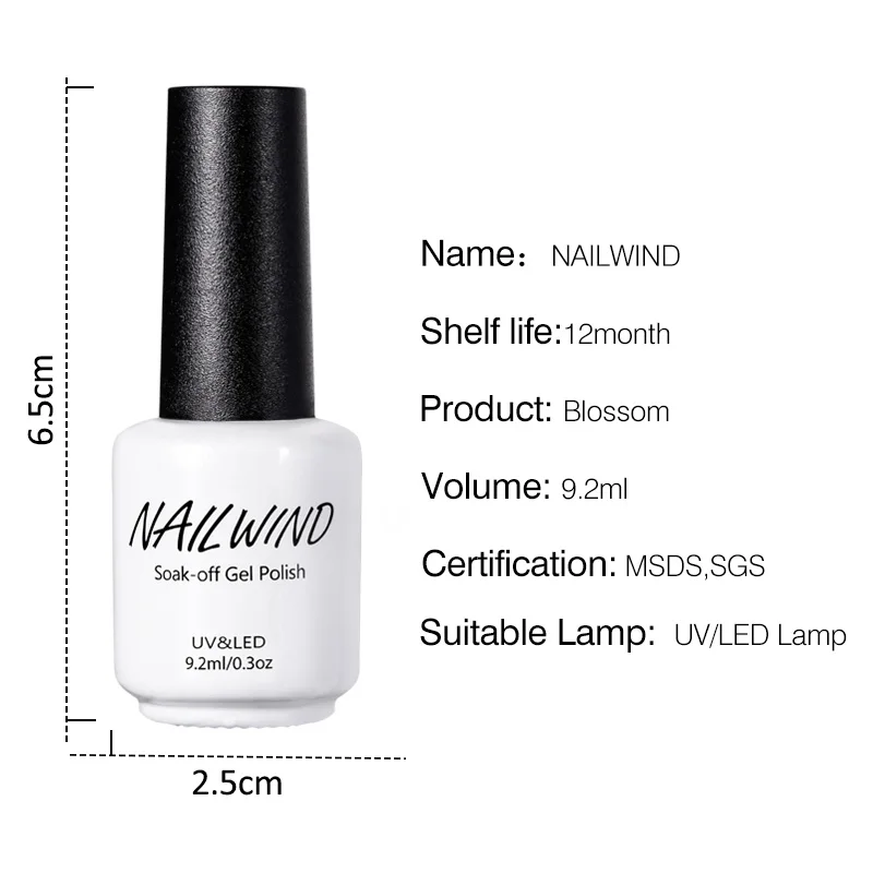 NAILWIND 9 2 мл сделай сам Цветной Гель лак профессиональный замачиваемый УФ гель для