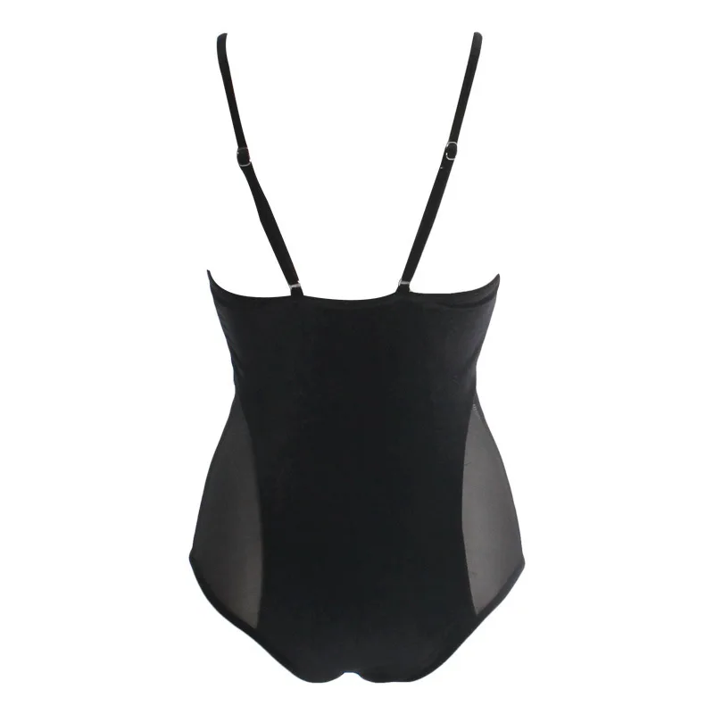 Сексуальный черный боди 2017 V Шеи Цельный купальник с высоким вырезом Монокини
