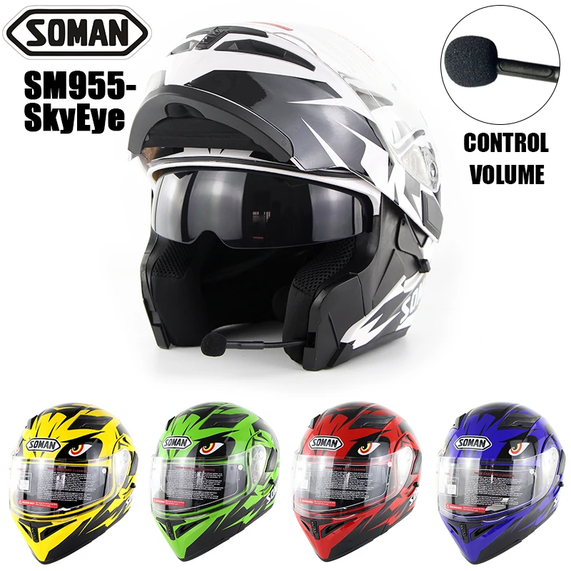 Зоман 955 SkyEye встроенного модуля Bluetooth наушники мотоциклетный кожаный чехол из
