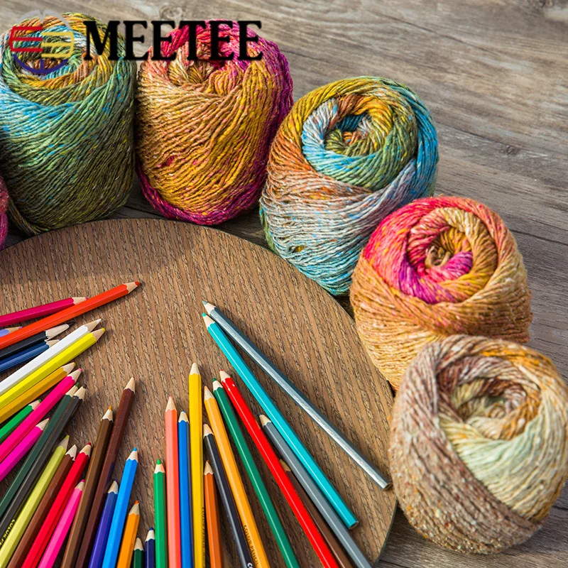 100g/roll Meetee Color Wool Polyester Cotton Knitting Yarn Crochet Thread for Hand woven Scarf Hat Shawl Handwork Crafts|Пряжа| |