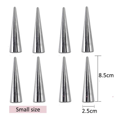 Small cone ERMAKOVA 12 шт. нержавеющая сталь антипригарный крем рога Датская форма для печенья трубка крема рога форма для круассана - Цвет: Small cone