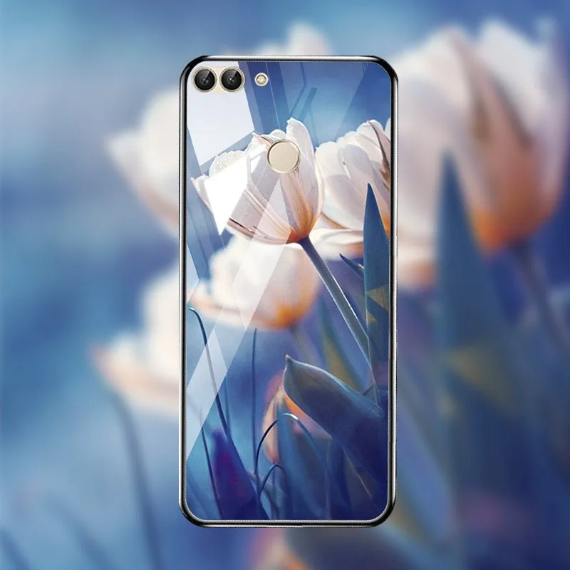 M028 Чехол из закаленного стекла для huawei P Smart чехол s Stars Space силиконовый защитный чехол на заднюю панель для huawei Honor 8x10 9 Lite чехол s - Цвет: M028