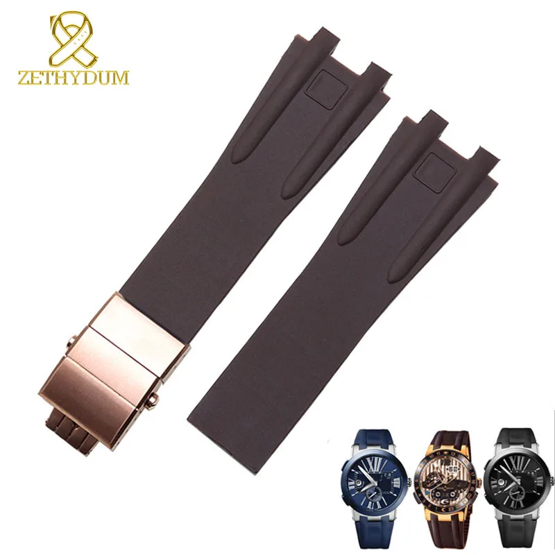 

Silicone Rubber watchband sport watch strap Tooth shape interface for dual time 243 246-00-3 42El Toro 322-00-3 326 watch band