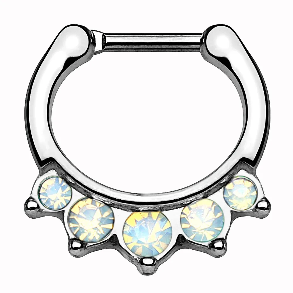 Корпус панк 16 г(1,2 мм) кольцо для носа Daith серьги для ушного хряща нержавеющая сталь обруч с кристаллами разноцветный пирсинг для тела ювелирные изделия для женщин