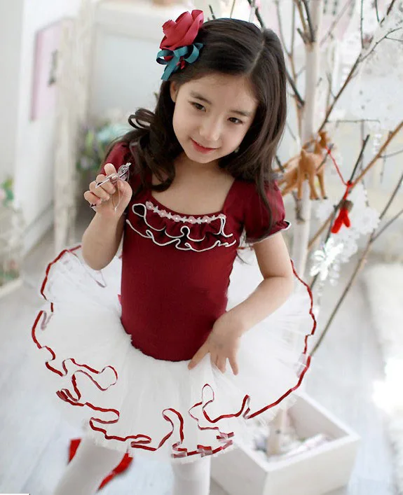 

South Korea blueness Girl's ballet skirt,3-8 years kid dress,Baby BODYSUITS exercises skirt (Present rose hair accessories/clip)
