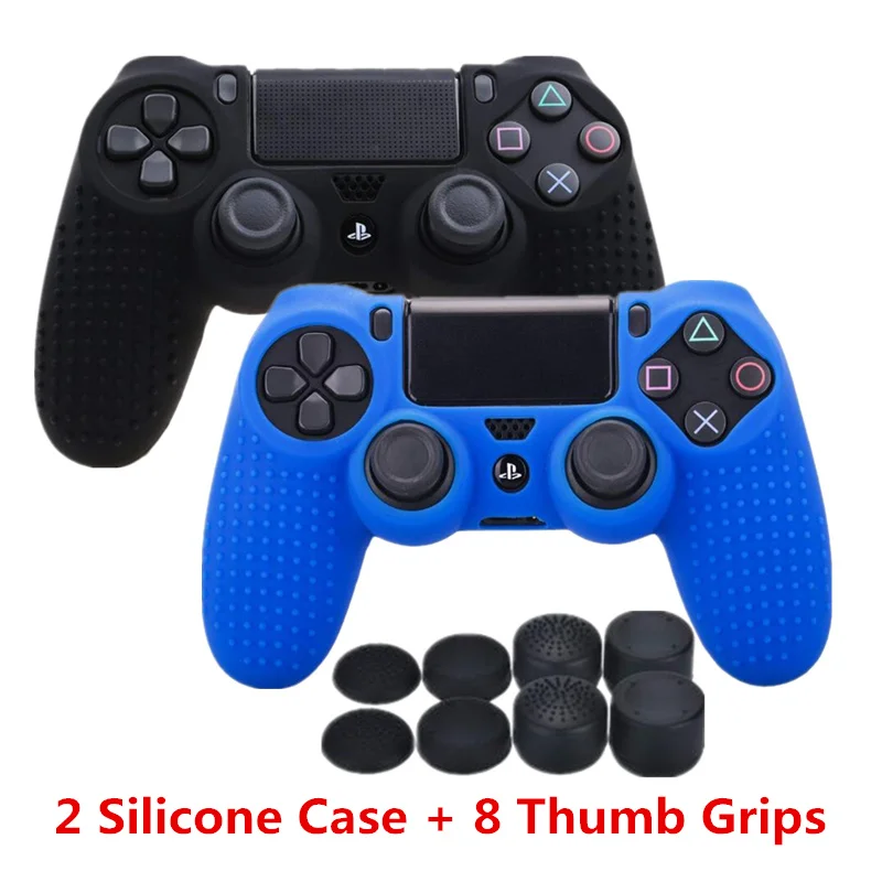 Силиконовый чехол для контроллера Sony Dualshock PS4 DS4 Slim Pro защитный + колпачки захвата