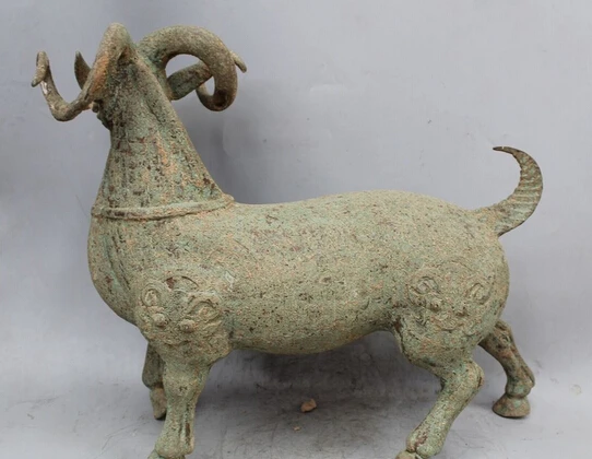 ZSR wholesale factory 21&quot Ancient Chinese Dynasty Bronze Zodiac Year Sheep Beast Head Statue Sculpture | Дом и сад