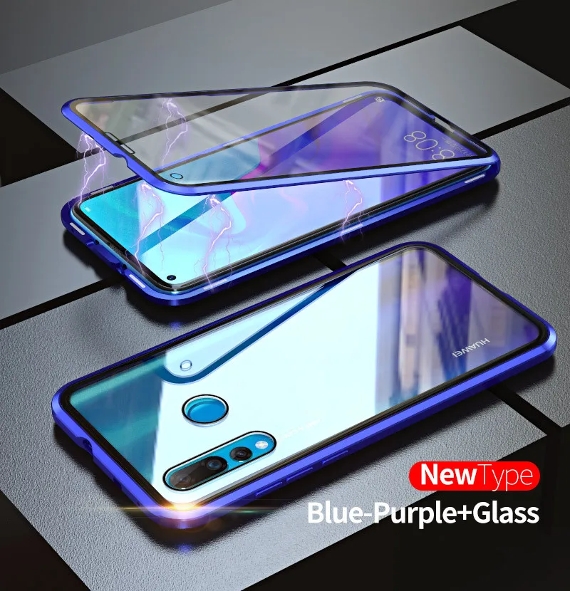 Металлический магнитный передний задний Чехол из закаленного стекла для huawei Honor Play/8X чехол s для huawei Honor 10/V10/10 Lite металлическая рамка Coque