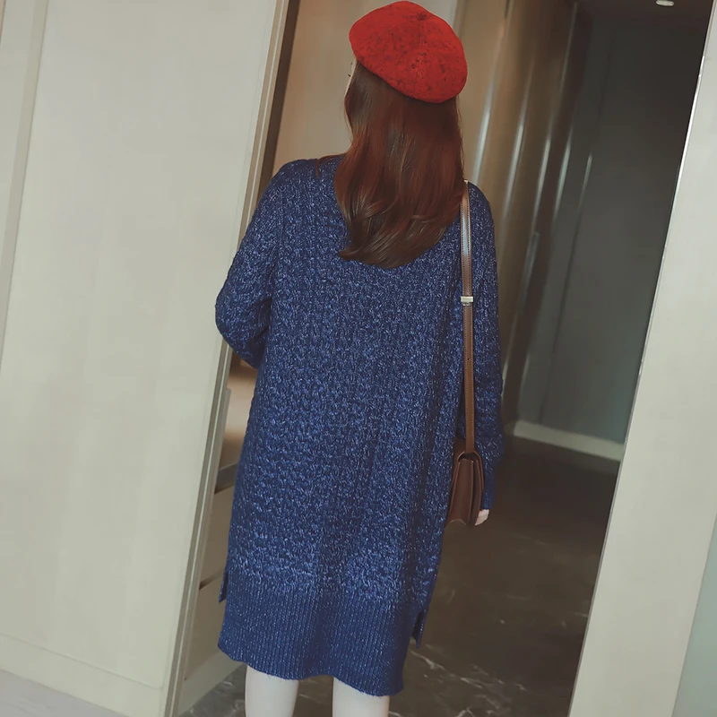 Женский свободный вязаный кардиган свитер из чистой шерсти сезон зима весна A2079