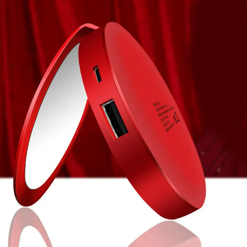 Fashion Design Mirror with 3 Shimmer Colors Convenient To Carry New Mini Portable Round Makeup Mirror with LED Light Cosmetic