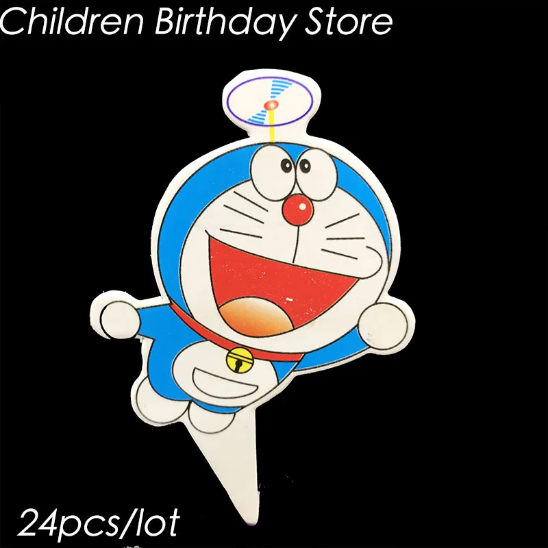 Doraemon1 24 шт./лот соевый Luna тема торт Топпер соевый Luna тема День Рождения украшения соевый Luna тема украшения для кексов - Цвет: Doraemon1