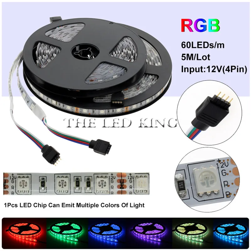 SMD 5050 60 светодиодный s/м 5 м 10 RGBW/RGBWW RGB Светодиодная лента led освещение Диодная DC 12V