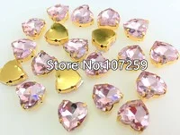 pink TopStone сердце Стекло с украшением в виде кристаллов с золотым схватка на горном хрустале высокое качество, на возраст 12, 14, 16, 18 мм Пришивные бусины платье для изготовления ювелирных изделий - Цвет: pink