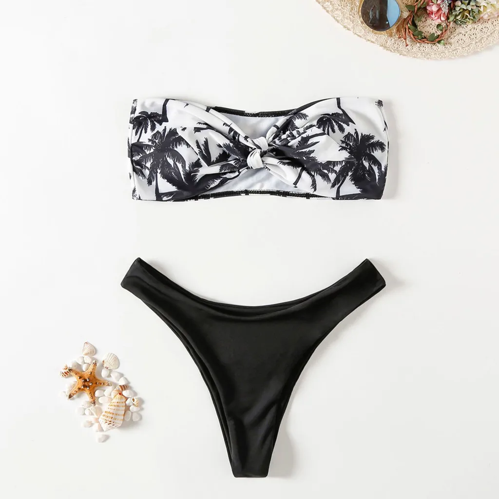 Женский комплект бикини с принтом кокосового ореха модный пикантный купальный