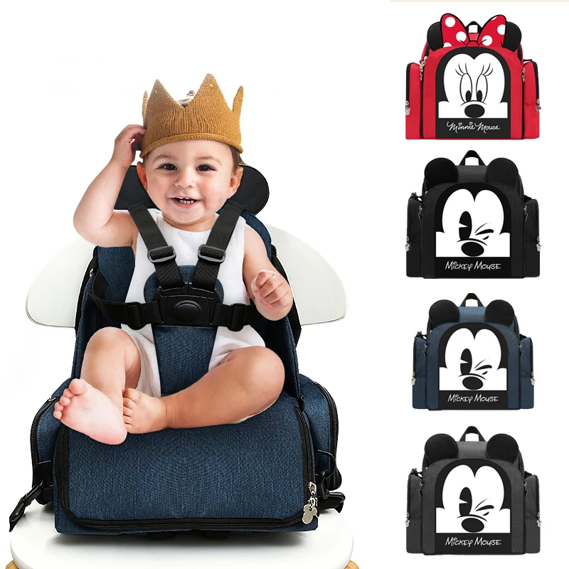 Disney 2019 New Style Chair Backpack Multifunctional Diaper Bags Waterproof Mother Handbag Nappy Backpack Baby Dining Chair Bag