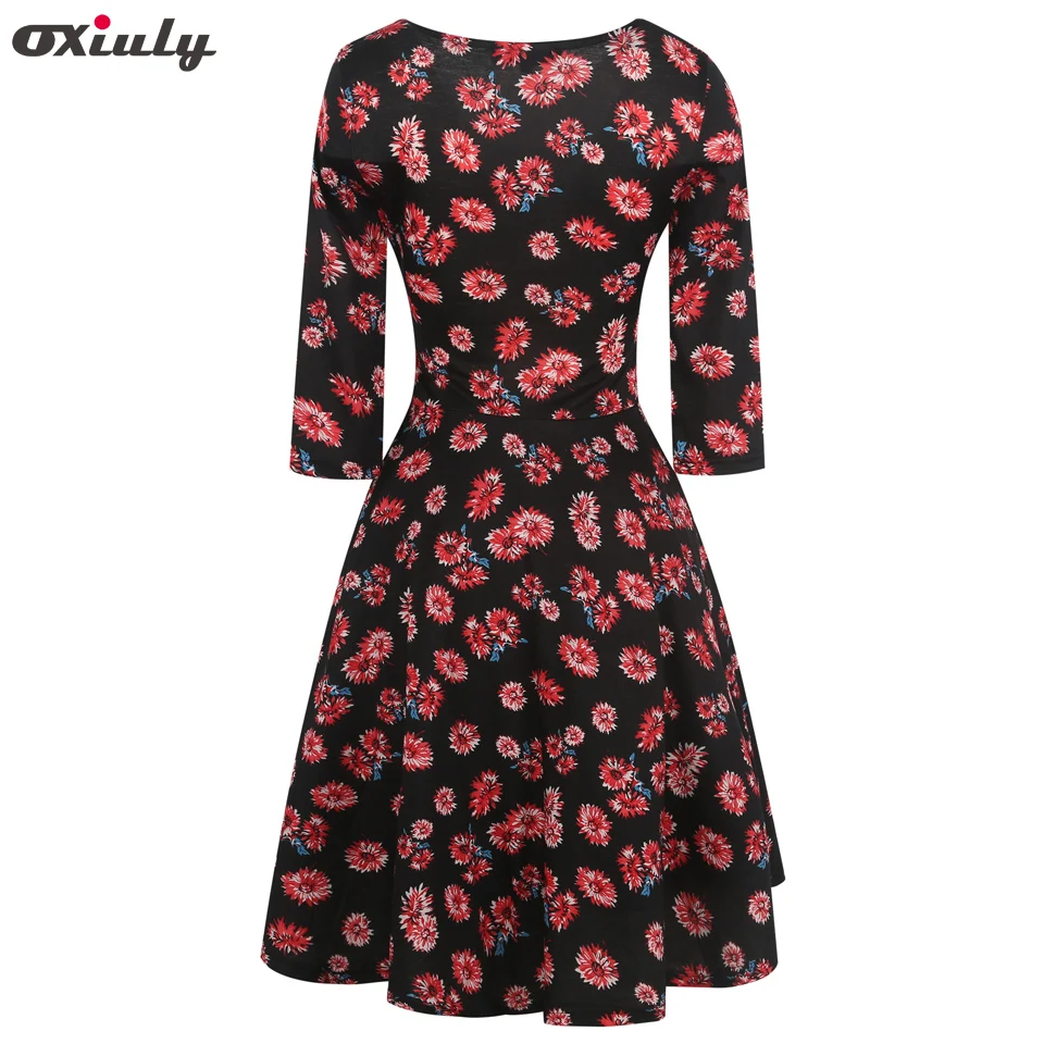 Oxiuly Осень Сексуальная Bodycon Цветочный принт Платья для женщин женский халат