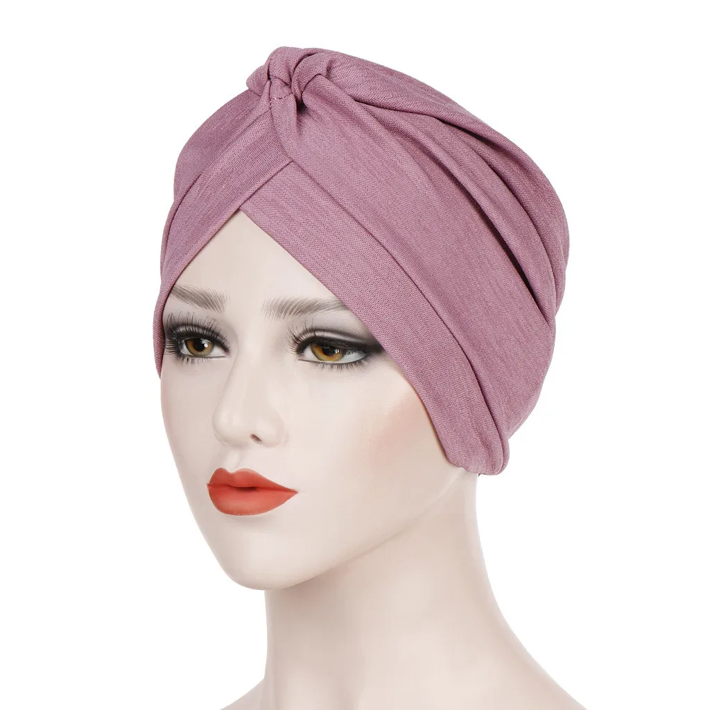 Фото Женская индийская гофрированная раковая Шапочка тюрбан шарф шапка Повседневная