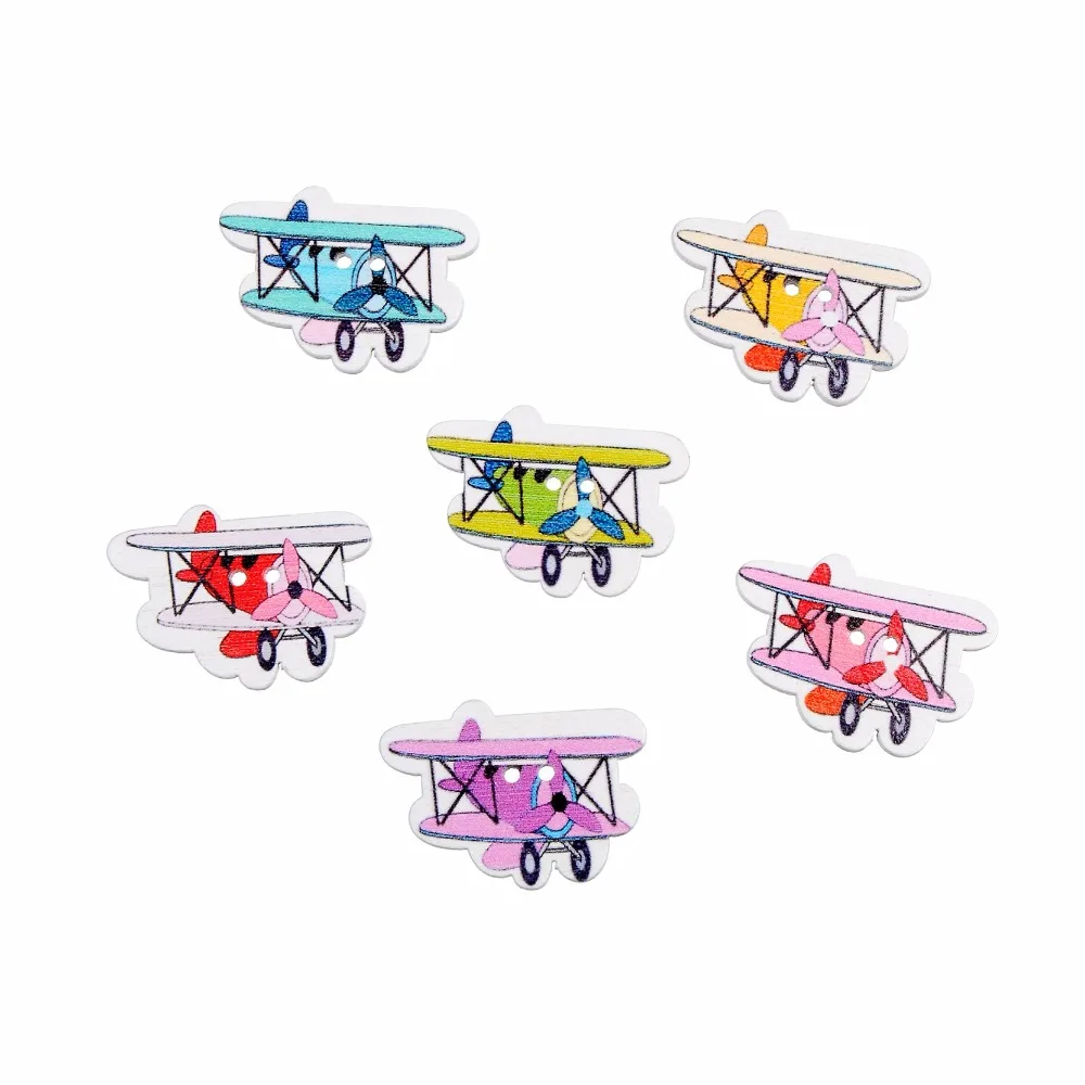 50 шт. 2 отверстия деревянные Кнопки велосипед автомобиль узор декоративные