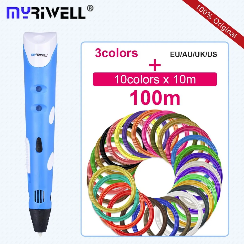 Myriwell 3d Ручка накаливания 1 75 мм ABS нити печатная ручка 2018 умный подарок на день