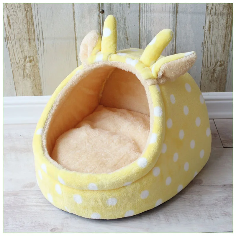 Yellow deer Кровать для домашних животных, собачий домик, питомник, собачка, теплая подушка, корзина для маленьких и средних собак, модная Клубничная пещера, кошка, палатка, щенок, гнездо, коврик - Цвет: Yellow deer