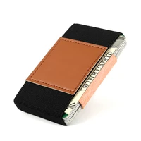 thin small wallet for men women elastic front pocket credit card holder microfiber leather magic wallets