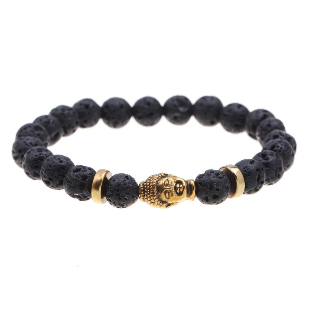 Мода Мужчины Женщины покрытие золото серебро браслет-цепочка из бисера Будды