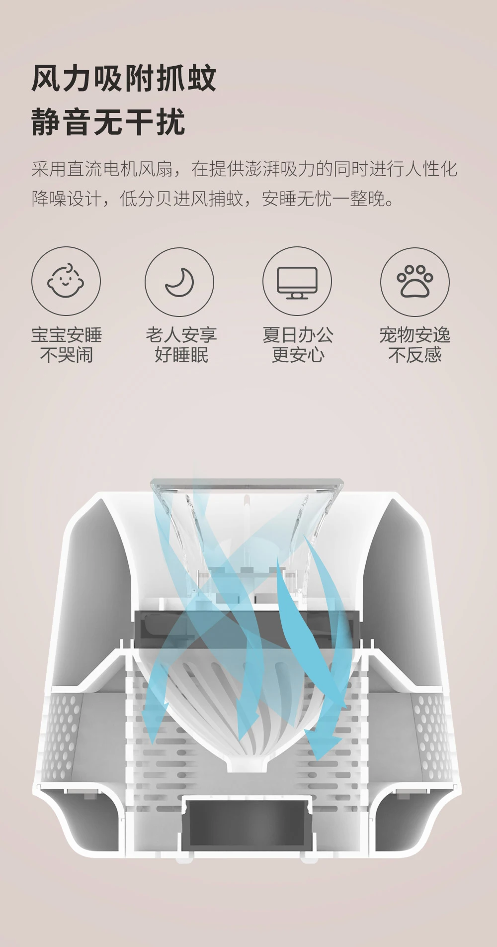 Xiaomi Mijia инсектицидная лампа фиолетовый Вихрь USB Электрический светодиодный ночной Светильник Функция анти средство от насекомых, комаров убийца