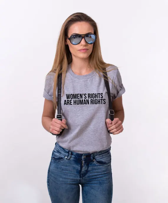 Новое поступление, футболка с надписью «women s Right are Human Rights», женские футболки, топы для девочек, хлопковая рубашка высокого качества