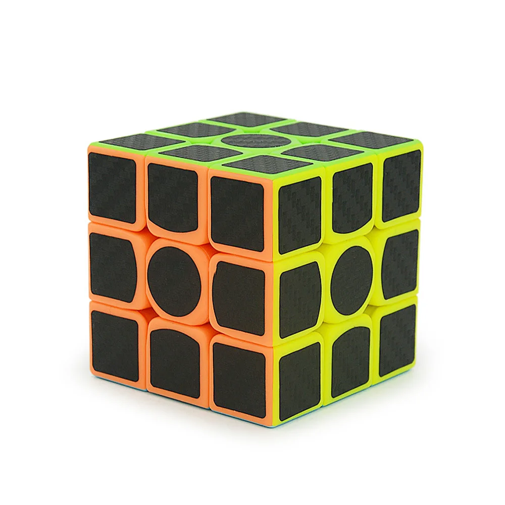 Lefun 3x3x3 Dazzle Яркая Цветная наклейка из углеродного волокна 57 мм высокоскоростной