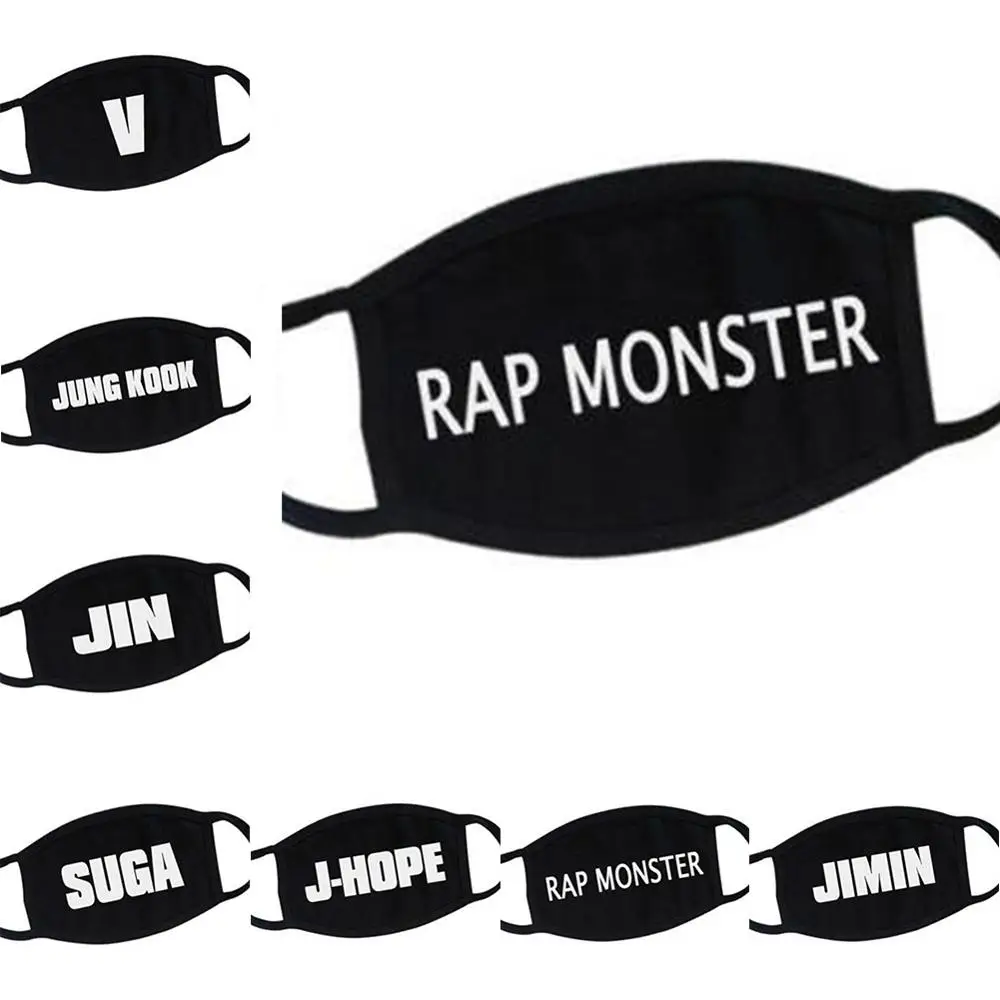 Хлопковая пылезащищенная маска для лица унисекс Kpop V &quotRAP MONSTER&quot &quotSUGA&quot с