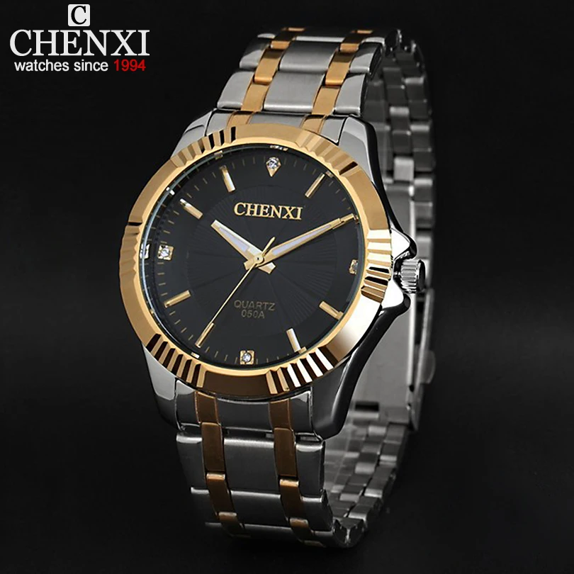 Часы наручные CHENXI 050A Мужские кварцевые модные повседневные Роскошные брендовые