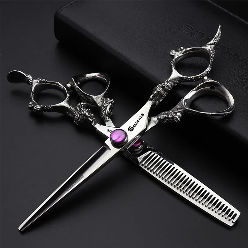

Sawtooth Barber Hairdresser Hair Scissors professional 7 inch 6.0 stainless steel cutting cliper thinning haircutting scissors