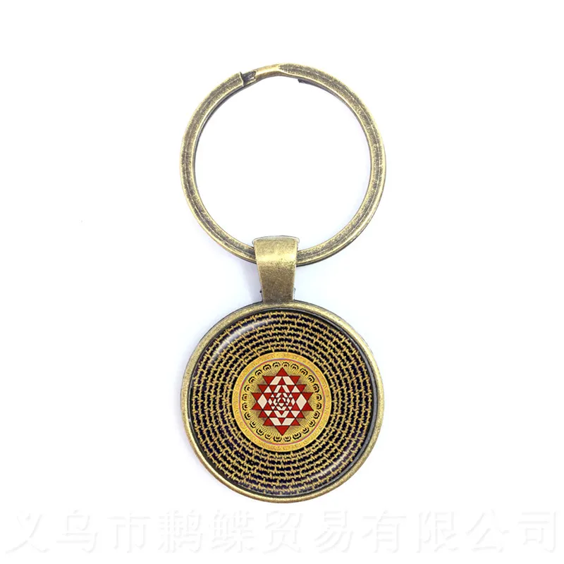 Подвеска в виде чакры Om для йоги брелок Datura модное украшение со стеклянным